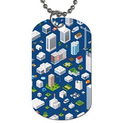 Isometric-seamless-pattern-megapolis Dog Tag (two Sides) by Wegoenart