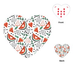 Seamless-vector-pattern-with-watermelons-mint Playing Cards Single Design (heart)