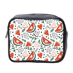 Seamless-vector-pattern-with-watermelons-mint Mini Toiletries Bag (two Sides) by Wegoenart