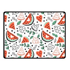 Seamless-vector-pattern-with-watermelons-mint Fleece Blanket (small) by Wegoenart