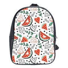 Seamless-vector-pattern-with-watermelons-mint School Bag (xl) by Wegoenart