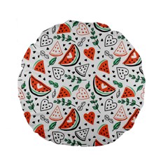 Seamless-vector-pattern-with-watermelons-mint Standard 15  Premium Flano Round Cushions by Wegoenart