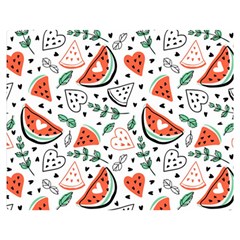 Seamless-vector-pattern-with-watermelons-mint Double Sided Flano Blanket (medium)  by Wegoenart