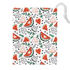 Seamless-vector-pattern-with-watermelons-mint Drawstring Pouch (5xl)