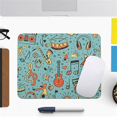 Seamless-pattern-musical-instruments-notes-headphones-player Small Mousepad by Wegoenart