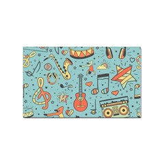 Seamless-pattern-musical-instruments-notes-headphones-player Sticker Rectangular (100 Pack) by Wegoenart