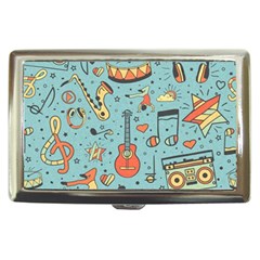 Seamless-pattern-musical-instruments-notes-headphones-player Cigarette Money Case by Wegoenart