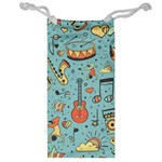 Seamless-pattern-musical-instruments-notes-headphones-player Jewelry Bag Front