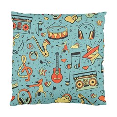 Seamless-pattern-musical-instruments-notes-headphones-player Standard Cushion Case (one Side) by Wegoenart