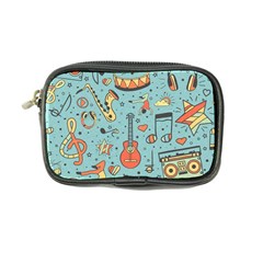 Seamless-pattern-musical-instruments-notes-headphones-player Coin Purse by Wegoenart