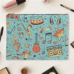 Seamless-pattern-musical-instruments-notes-headphones-player Cosmetic Bag (XL) Front