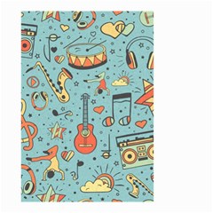 Seamless-pattern-musical-instruments-notes-headphones-player Small Garden Flag (two Sides) by Wegoenart