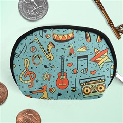 Seamless-pattern-musical-instruments-notes-headphones-player Accessory Pouch (medium) by Wegoenart