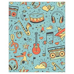 Seamless-pattern-musical-instruments-notes-headphones-player Drawstring Bag (small) by Wegoenart