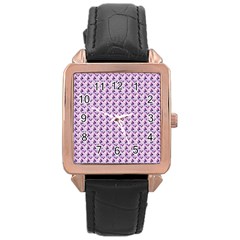 Purple Design Rose Gold Leather Watch  by designsbymallika