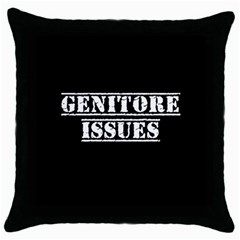 Genitore Issues  Throw Pillow Case (black) by ConteMonfrey