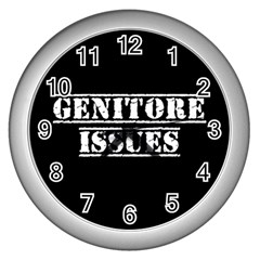 Genitore Issues  Wall Clock (silver) by ConteMonfrey