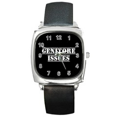 Genitore Issues  Square Metal Watch by ConteMonfrey