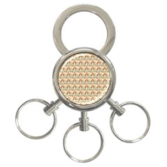 Abstract Pattern 3-Ring Key Chain