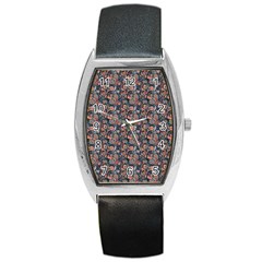 Paisley Pattern Barrel Style Metal Watch