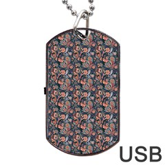 Paisley Pattern Dog Tag USB Flash (One Side)