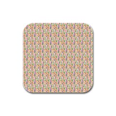 Water Color Pattern Rubber Square Coaster (4 pack)