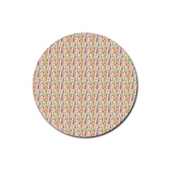 Water Color Pattern Rubber Round Coaster (4 pack)