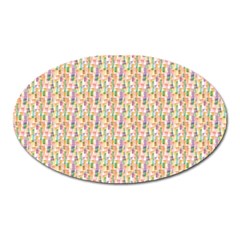 Water Color Pattern Oval Magnet