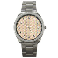 Water Color Pattern Sport Metal Watch