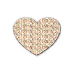 Water Color Pattern Rubber Heart Coaster (4 Pack) by designsbymallika