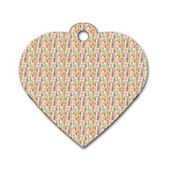 Water Color Pattern Dog Tag Heart (Two Sides)