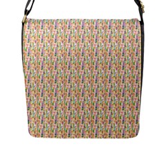 Water Color Pattern Flap Closure Messenger Bag (L)