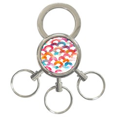 Rainbow Pattern 3-ring Key Chain by designsbymallika