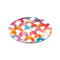 Rainbow Pattern Sticker (oval) by designsbymallika