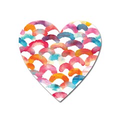 Rainbow Pattern Heart Magnet by designsbymallika