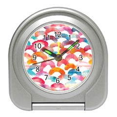 Rainbow Pattern Travel Alarm Clock by designsbymallika