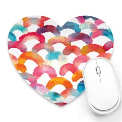 Rainbow Pattern Heart Mousepad by designsbymallika