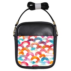 Rainbow Pattern Girls Sling Bag by designsbymallika