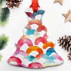 Rainbow Pattern Christmas Tree Ornament (two Sides) by designsbymallika