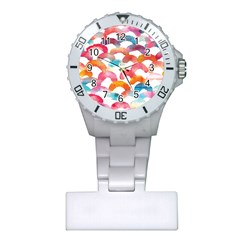 Rainbow Pattern Plastic Nurses Watch by designsbymallika