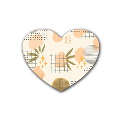 Abstract Art Rubber Heart Coaster (4 Pack) by designsbymallika