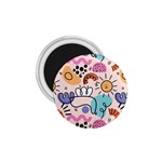 Abstract Doodle Pattern 1.75  Magnets Front