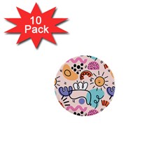 Abstract Doodle Pattern 1  Mini Buttons (10 Pack)  by designsbymallika