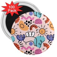 Abstract Doodle Pattern 3  Magnets (100 Pack) by designsbymallika