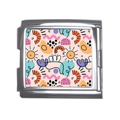 Abstract Doodle Pattern Mega Link Italian Charm (18mm)