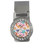 Abstract Doodle Pattern Money Clips (CZ)  Front