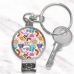 Abstract Doodle Pattern Nail Clippers Key Chain Front