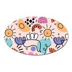 Abstract Doodle Pattern Oval Magnet by designsbymallika