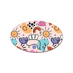 Abstract Doodle Pattern Sticker Oval (100 Pack) by designsbymallika