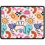 Abstract Doodle Pattern Fleece Blanket (Large)  80 x60  Blanket Front